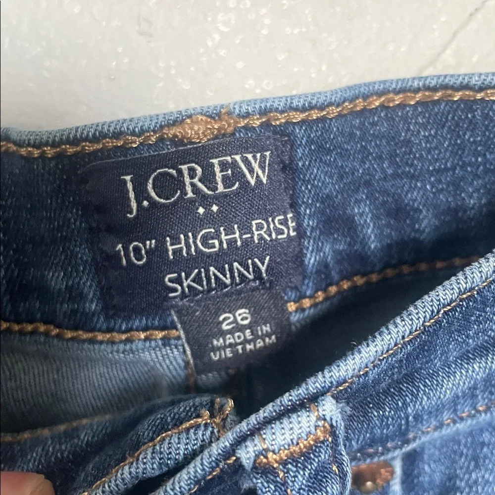 J. Crew 10” high rise size 26 skinny jeans normcore capsule denim